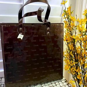Harrod’s Brown Boxy Tote. Brand new.  13-1/2” High, 14” Wide, 4-1/2 Bottom width